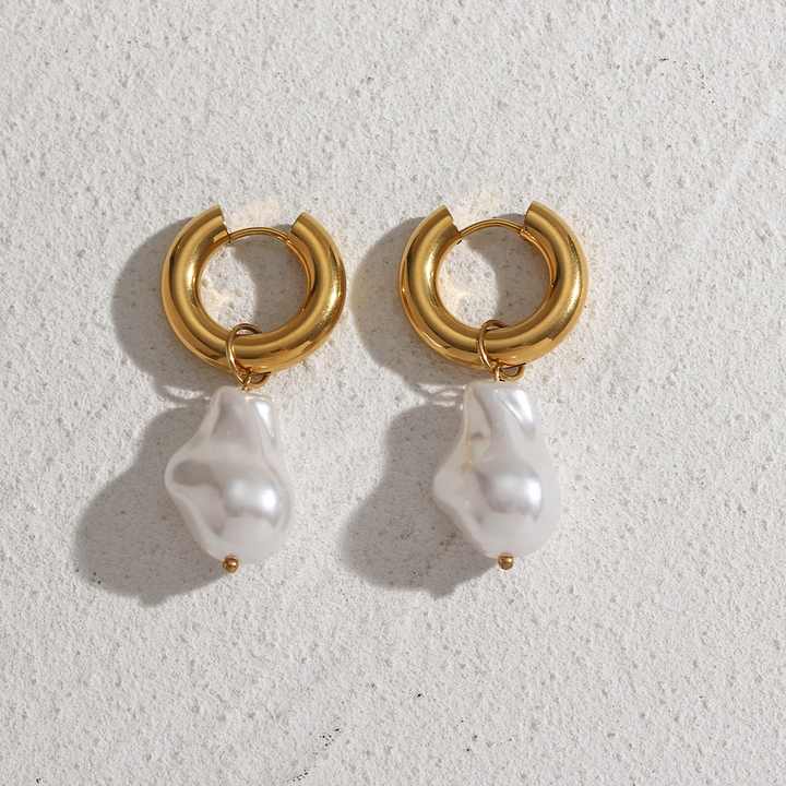 Elise Baroque Pearl Hoops